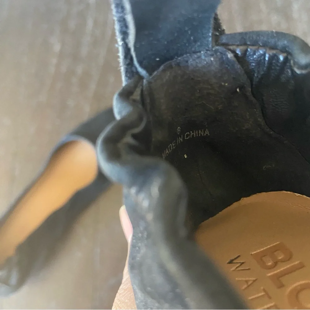 Blondo Waterproof Black Suede Wedge‎ Etta Pumps Size 8